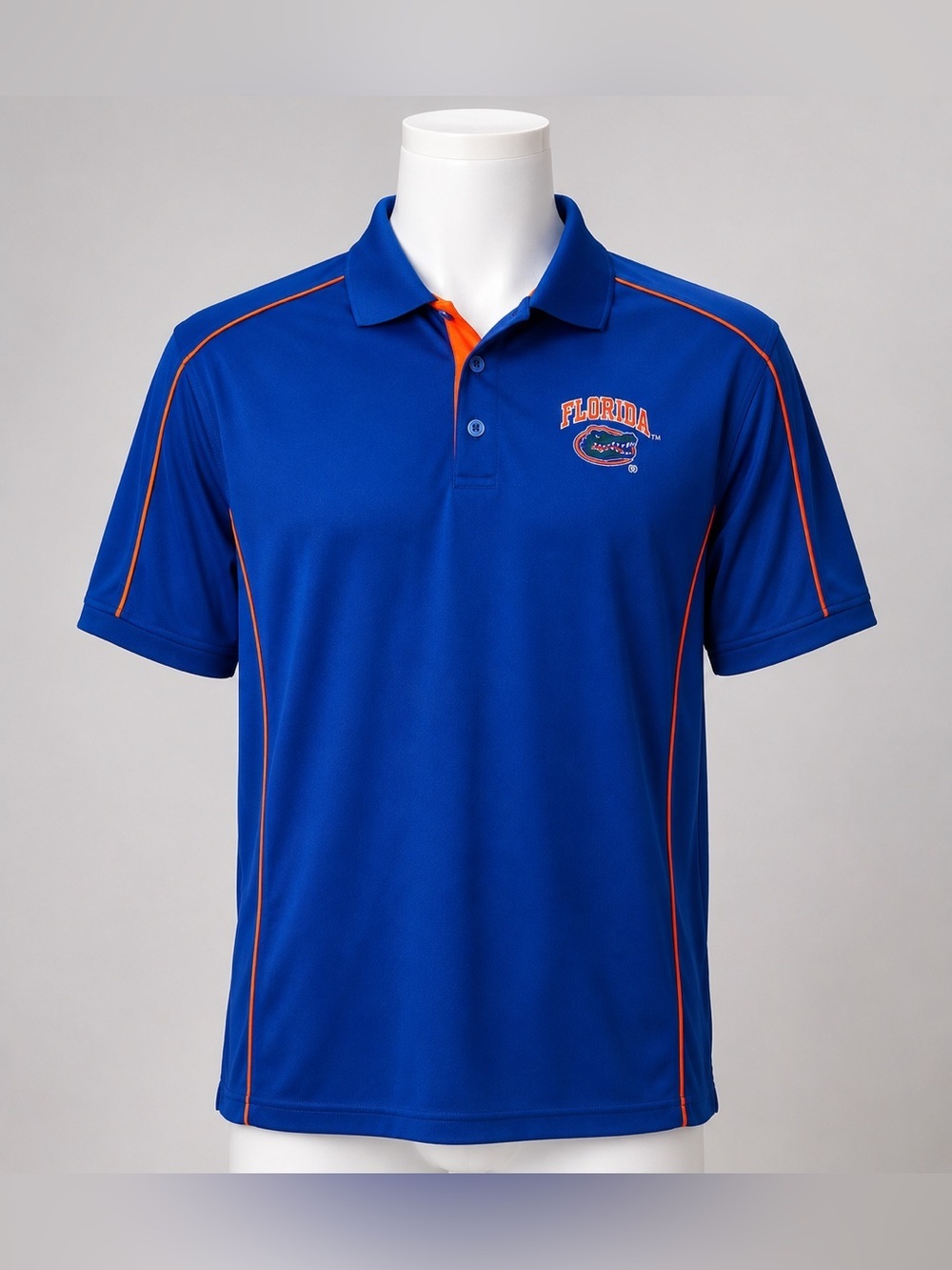 Florida Gators NCAA Blue Orange Performance Polo Shirt Athletic Fit